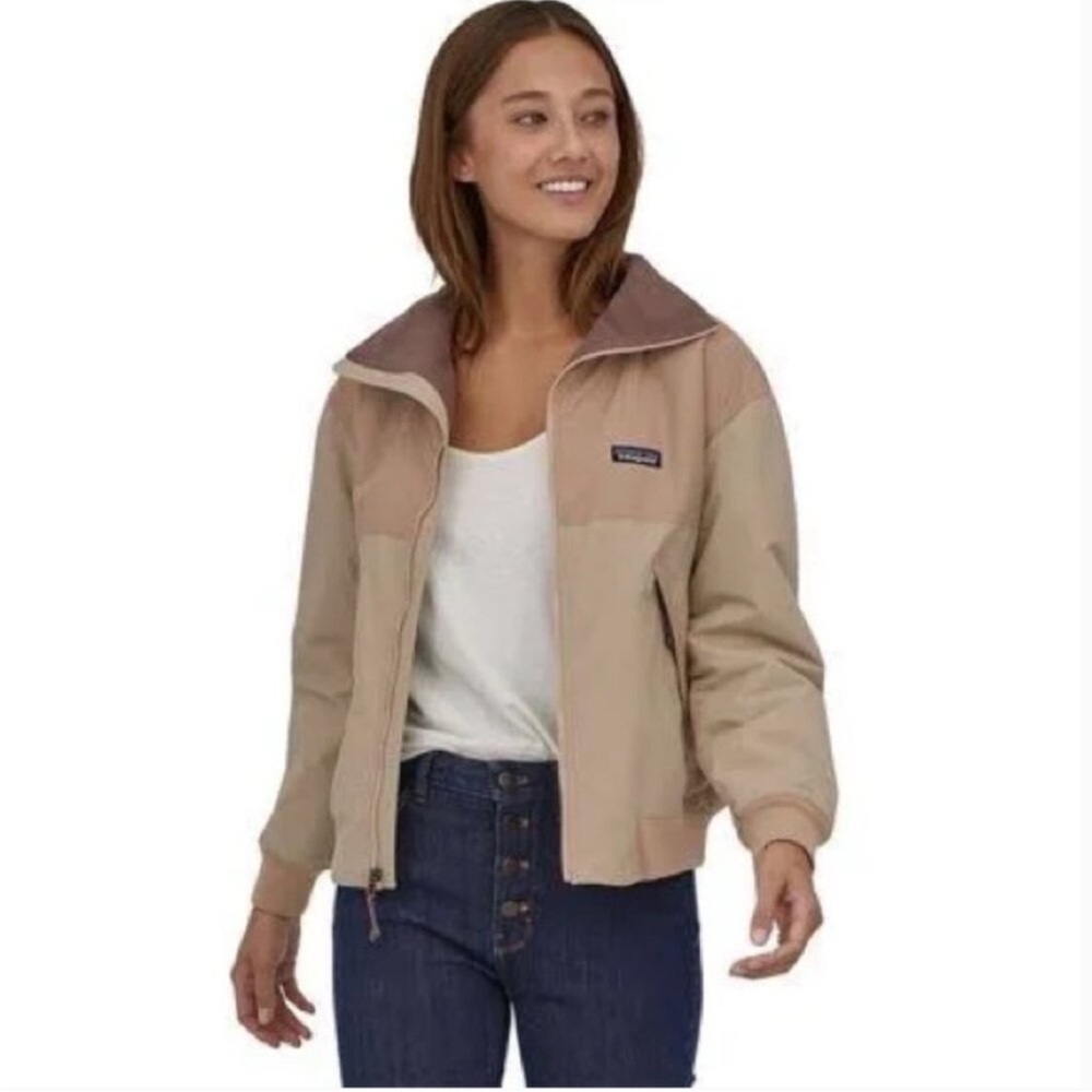 Patagonia Shelled Synchilla in Tan and Brown Jacket